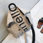 Canvas Women's Fashion Letters Portable Tote Bag Broadband Wild Large Capacity Handbag