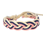 Natural cotton linen colorful bracelets handmade jewelry