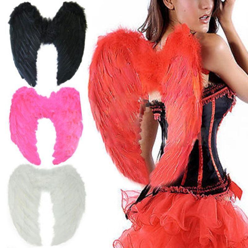 1Pc 4 Color Adult Angel Wings Dress Up Costume Fashion Girls Feather Fairy Pretty Halloween Cosplay Wing Party Supplies - Trend Catalog