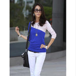 Autumn Spring Cotton Blend Women Round Neck Color Block Long Sleeve Long Sleeve T-Shirts - Trend Catalog
