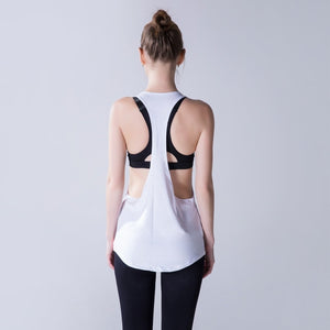 Yoga Crop Top Women Sleeveless Backless Running Sports T Shirts Quick Dry Jogging Gym Fitness Tank Top - Trend Catalog - 