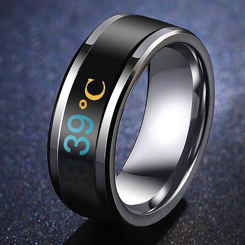 Temperature Ring Titanium Steel Mood Emotion Feeling Intelligent Temperature Sensitive Rings for Women Men Waterproof Jewelry - Trend Catalog - 