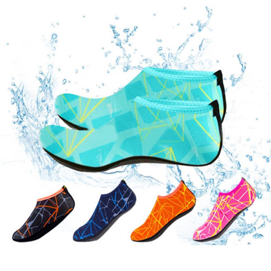 Men Woman Barefoot Skin Sock Striped Shoes Beach Pool Water Socks GYM Aqua Beach Swim Slipper On Surf Aqua Shoes - Trend Catalog