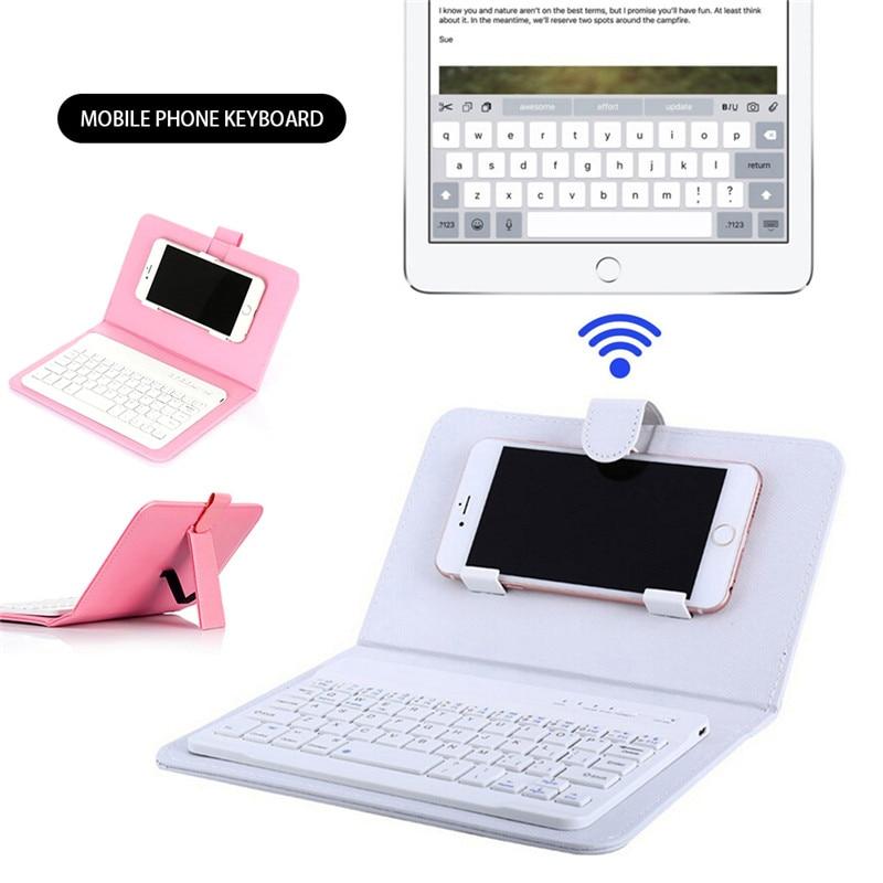 Portable PU Leather Wireless Keyboard Case for iPhone Protective Mobile Phone with Bluetooth Keyboard For IPhone Android Phone - Trend Catalog