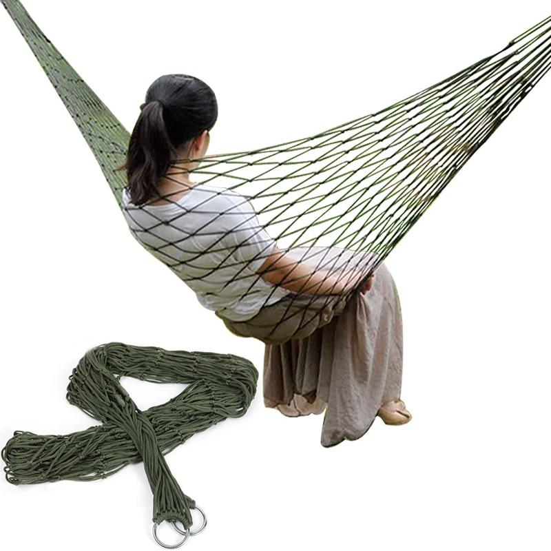 Single-Person Mesh Nylon Hammock Portable outdoor Leisure hanging bed Swing for Adult Outdoor Furniture for Camping - Trend Catalog