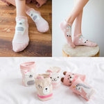 Women Cotton Socks Pink Cute Cat Ankle Socks Short Socks Casual Animal Ear Red Heart Gril Socks 5pairs 35-40 - Trend Catalog