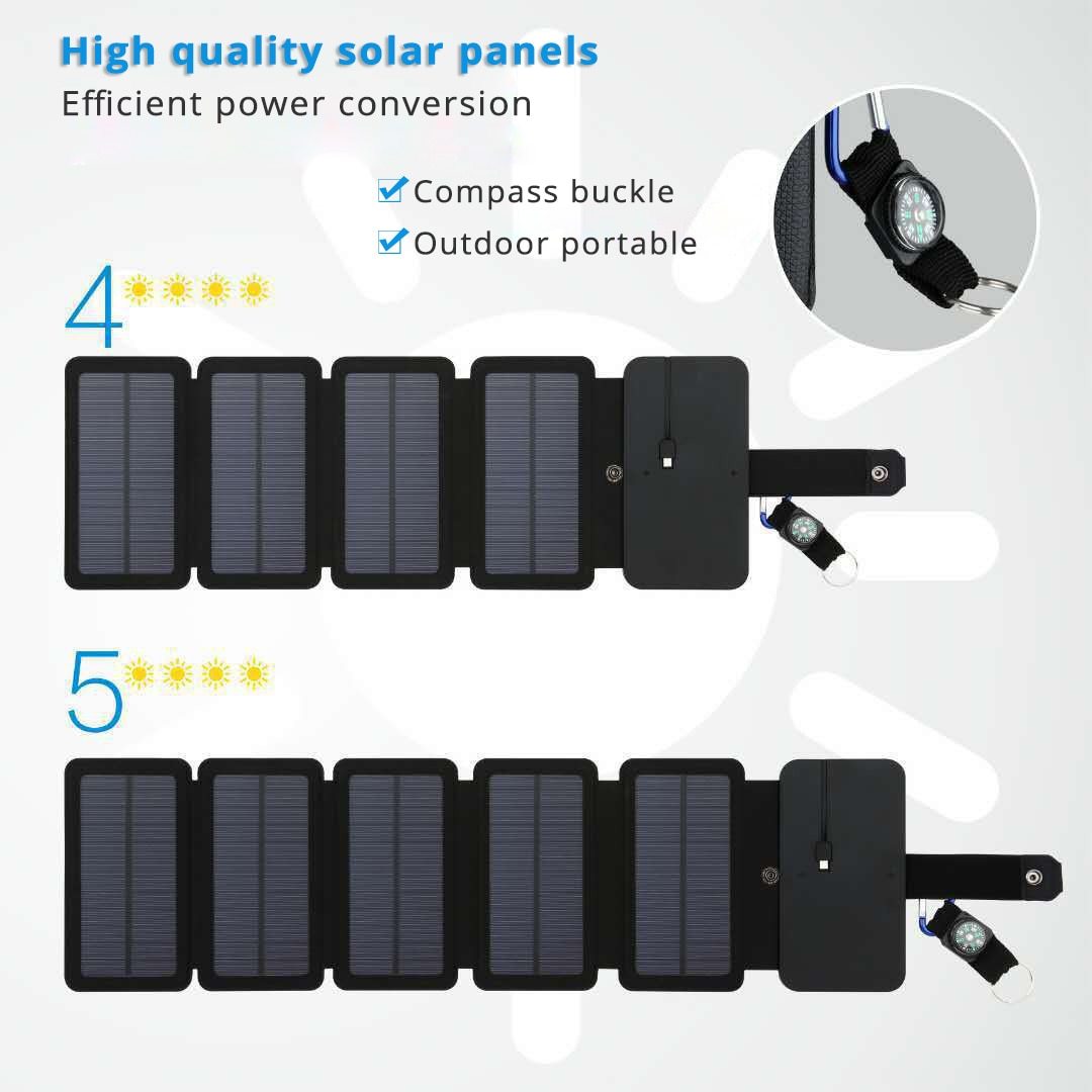 Lerranc Portable Folding 10W Solar Panels Charger 5V 2.1A USB Output Solar Cells for Cellphones Outdoors - Trend Catalog