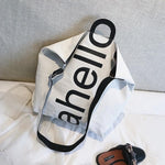 Canvas Women's Fashion Letters Portable Tote Bag Broadband Wild Large Capacity Handbag
