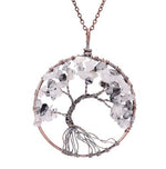 Crystal Natural Stone Tree Necklace