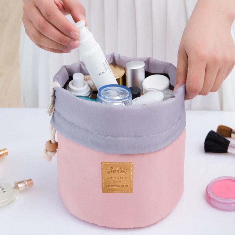 High Quality Waterproof Barrel Travel Cosmetic Bag Cosmetic Bag Nylon Wash Bag Dressing Box Storage Bag Large Capacity - Trend Catalog