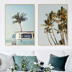 Coconut Tree Palm leafs Bus Sea Landscape Wall Art Canvas Painting Nordic Posters And Prints Wall Pictures For Living Room Decor - Trend Catalog