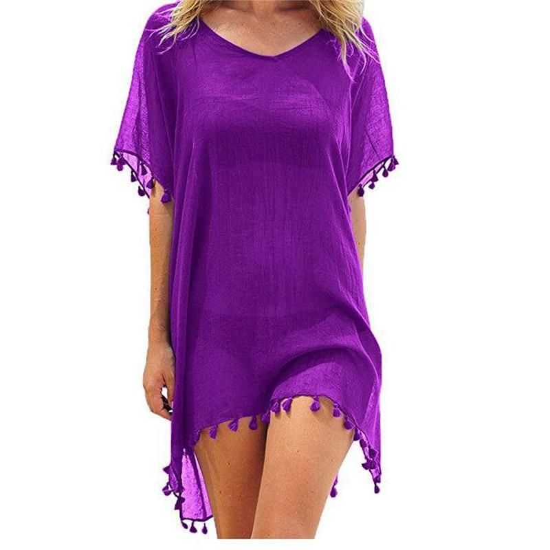 Chiffon Tassels Beach Wear Women Swimsuit Cover Up Swimwear Bathing Suits Summer Mini Dress. Cover up shirt, - Trend Catalog