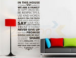 In this house Family Rules Home decor quotes wall decal 8084 decorative adesivo de parede vinyl wall sticker Wall Art