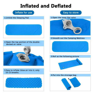 Outdoor mat camp inflatable sleeping mat self inflated mat Sleeping Pad Inflatable Air Cushion Camping with Pillow Air Mattress - Trend Catalog