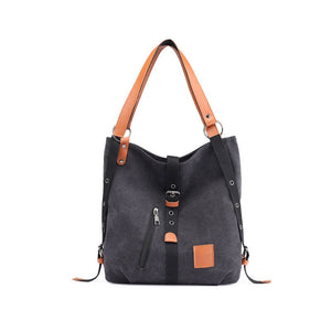 Canvas Women Shoulder Bags High Quality Multifunction Women Back Pack For Students School Travel Bags Large Capacity - Trend Catalog - 