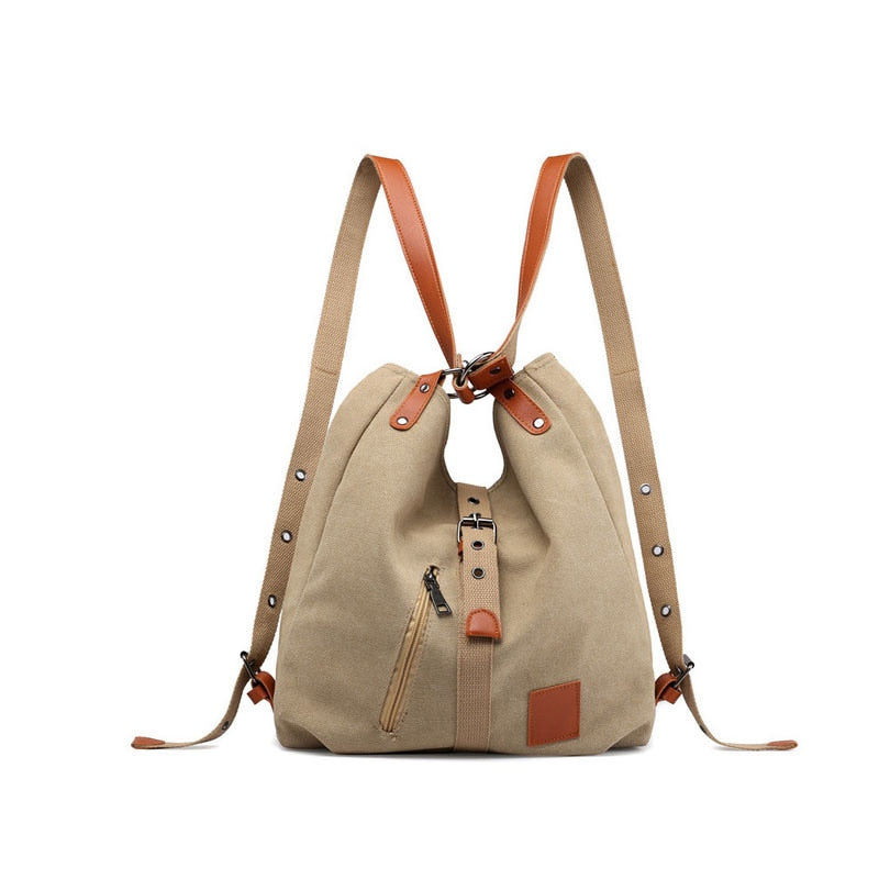 Canvas Women Shoulder Bags High Quality Multifunction Women Back Pack For Students School Travel Bags Large Capacity - Trend Catalog - 