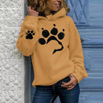 Dog paw Print Women's Hoodies Lightweight Long Sleeve Casual Pullover Hooded Autumn Winter Women Sweatshirt Harajuku Casual