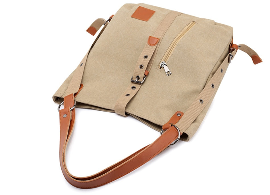 Canvas Women Shoulder Bags High Quality Multifunction Women Back Pack For Students School Travel Bags Large Capacity - Trend Catalog - 