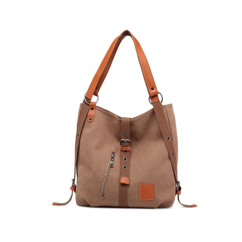 Canvas Women Shoulder Bags High Quality Multifunction Women Back Pack For Students School Travel Bags Large Capacity - Trend Catalog - 