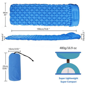 Outdoor mat camp inflatable sleeping mat self inflated mat Sleeping Pad Inflatable Air Cushion Camping with Pillow Air Mattress - Trend Catalog