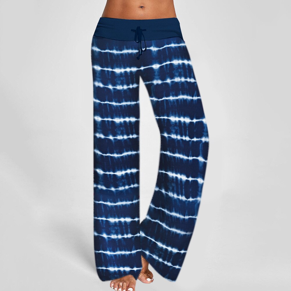 Striped Printed Wide Leg Long Pants - Trend Catalog - 