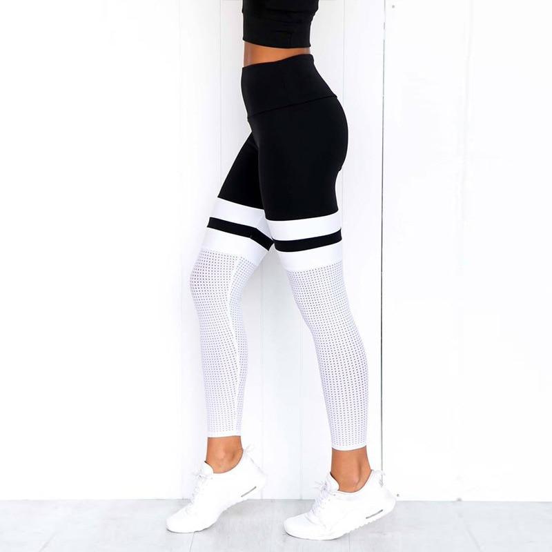 Women Fitness Leggings Casual Workout Pants Pencil Stretchy Trousers Gradient Legging Skinny Leggins Gothic Mesh Insert Leggings - Trend Catalog