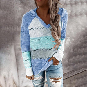 2020 Autumn and Winter Sweaters, Women Long Sleeve Sweater, Hoodie, Tops, V Neck Patchwork Casual Knitted, Elegant Pullover Jumper - Trend Catalog - 2020 Autumn and Winter Sweaters