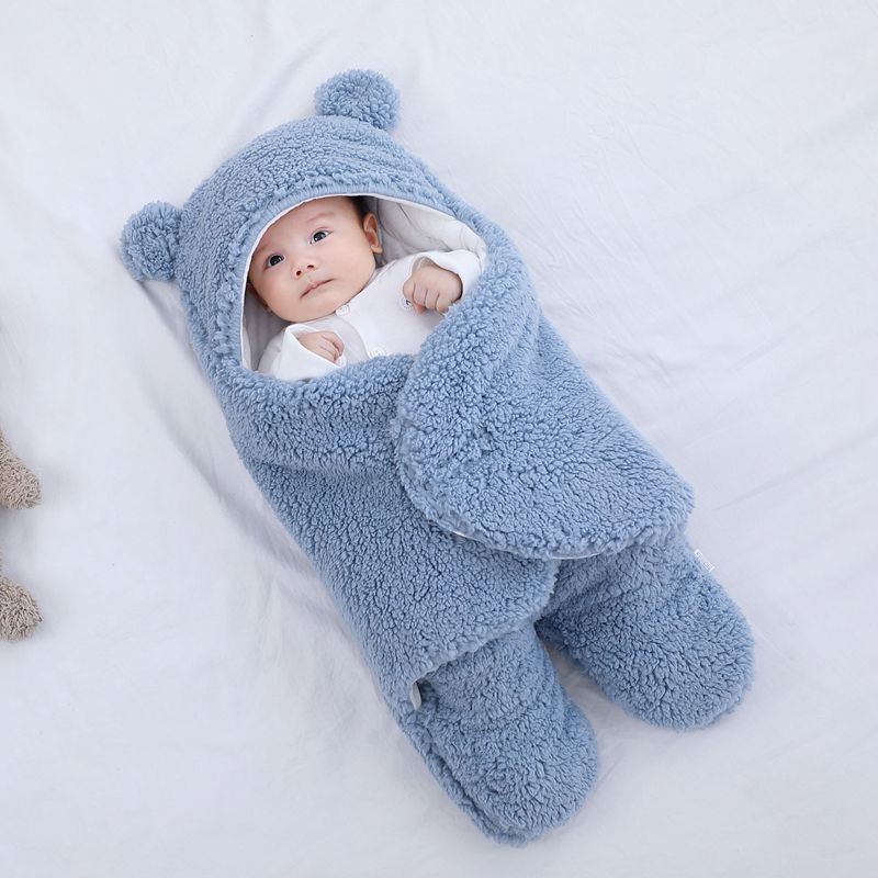 Baby Sleeping Bag Ultra-Soft Fluffy Fleece Newborn Receiving Blanket Infant Boys Girls ClothesSleeping Nursery Wrap Swaddle - Trend Catalog - 