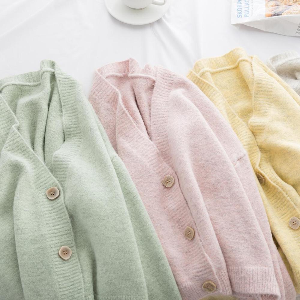 Autumn Winter Women Sweater Cardigans Oversize V neck Knit Cardigans Girls Outwear Korean Chic Tops - Trend Catalog