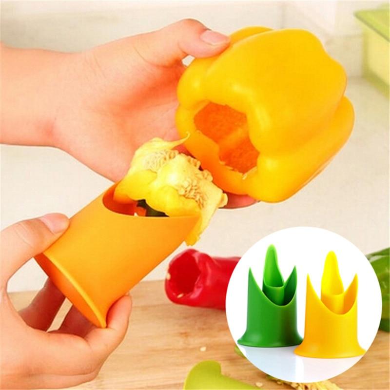 2 in1 Chili, Bell, Jalapeno Pepper Corer, Seed Remover, Green Pepper Chilli Cutter Corer Slicer Fruit Peeler Kitchen - Trend Catalog - 2 in1 Chili, Bell, Jalapeno Pepper Corer