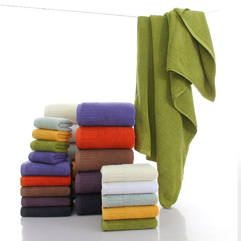 Cotton Thicken bath towel set hand towel face towel and bath towels for adults 10 colors  100% cotton - Trend Catalog - 