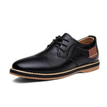 New Men Oxford Genuine PU Leather Dress Shoes Brogue Lace Up Flats Male Casual Shoes - Trend Catalog