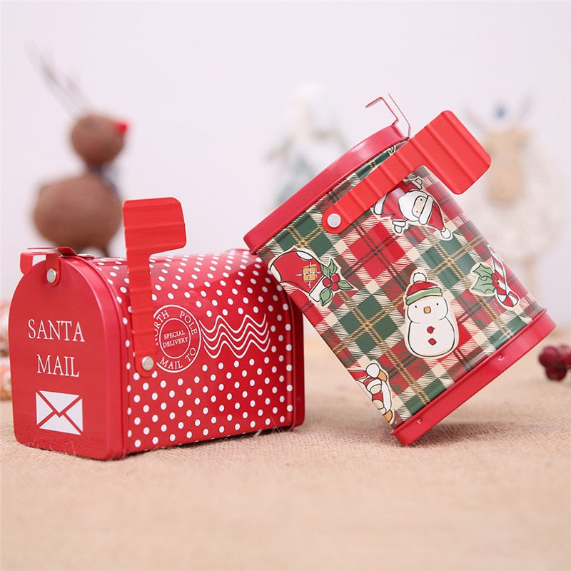 Christmas Decoration Supplies Christmas Candy Box Gift Box Craft Iron Storage Box Organizer Tin Box Mailbox Xmas Ornaments - Trend Catalog - 