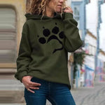 Dog paw Print Women's Hoodies Lightweight Long Sleeve Casual Pullover Hooded Autumn Winter Women Sweatshirt Harajuku Casual