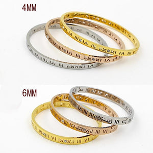 New Classic Design High Quality 4mm And 6mm Zircon Roman Numerals Bracelets & Bangles Women Fashion Jewelry Bangles Wholesale - Trend Catalog