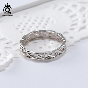 925 Sterling Silver Rings Women Unique Twisted Shape Round Ring Wedding Band Fashion Jewelry Anniversary Gift - Trend Catalog