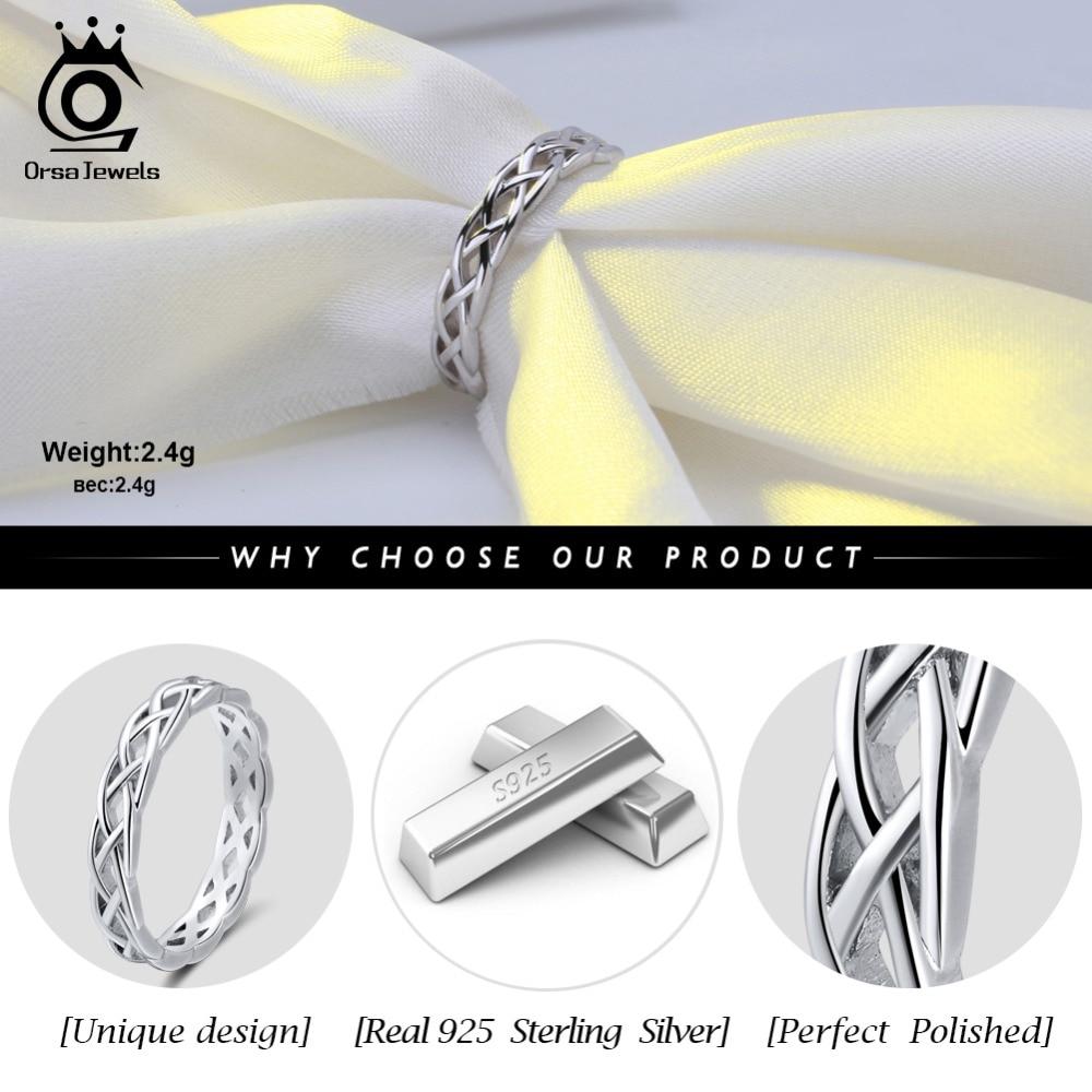 925 Sterling Silver Rings Women Unique Twisted Shape Round Ring Wedding Band Fashion Jewelry Anniversary Gift - Trend Catalog