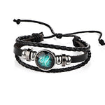 12 Constellations Leather Zodiac Sign with beads Bangle Bracelets For Men Boys Jewelry Travel Accessories Gifts - Trend Catalog