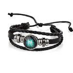 12 Constellations Leather Zodiac Sign with beads Bangle Bracelets For Men Boys Jewelry Travel Accessories Gifts - Trend Catalog