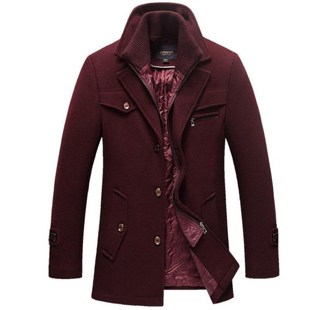 Winter Wool Coat Slim Fit Jackets Men Casual Outerwear - Trend Catalog