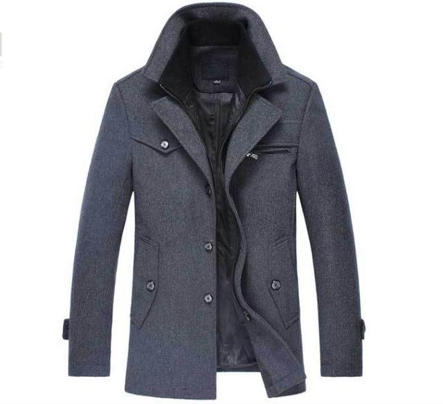 Winter Wool Coat Slim Fit Jackets Men Casual Outerwear - Trend Catalog