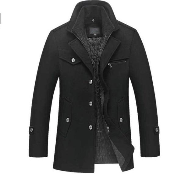 Winter Wool Coat Slim Fit Jackets Men Casual Outerwear - Trend Catalog