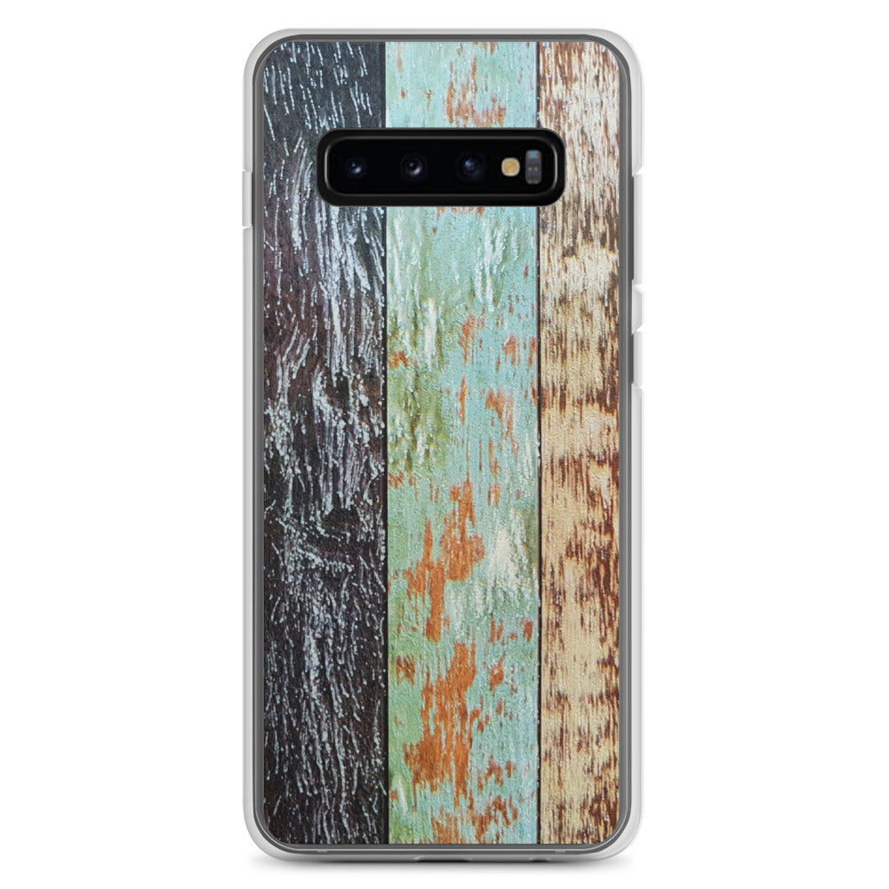 Blue wood weathered Samsung Phone Case - Trend Catalog - Wood panel Phone case