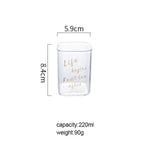 Creative Square Glass Mug Gold Letter Printing Breakfast Milk Coffee Cup Crystal Transparent Heat-resistant Cup Home Drinkware - Trend Catalog - 