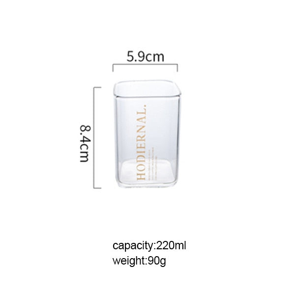 Creative Square Glass Mug Gold Letter Printing Breakfast Milk Coffee Cup Crystal Transparent Heat-resistant Cup Home Drinkware - Trend Catalog - 