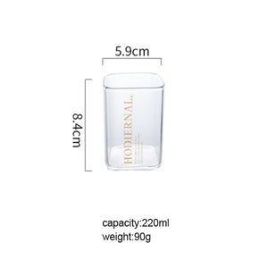 Creative Square Glass Mug Gold Letter Printing Breakfast Milk Coffee Cup Crystal Transparent Heat-resistant Cup Home Drinkware - Trend Catalog - 