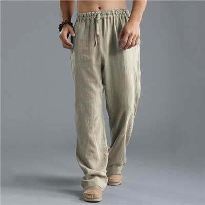 Fashion Men Wide Leg Pants Bruce Lee Chinese Style Traditional Kung Fu Wushu Linen Trousers Viking Pirate Bottoms Tang Clothes - Trend Catalog - 