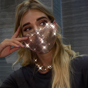 2020 Fashion Sparkly Rhinestone Mask, Elastic Reusable, Washable, Fashion Masks, Face Bandana, Face Decor Jewelry - Trend Catalog - 2020 Fashion Sparkly Rhinestone Mask