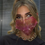 2020 Fashion Sparkly Rhinestone Mask, Elastic Reusable, Washable, Fashion Masks, Face Bandana, Face Decor Jewelry - Trend Catalog - 2020 Fashion Sparkly Rhinestone Mask