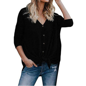 women's waffle knit tunic blouse shirt - Trend Catalog